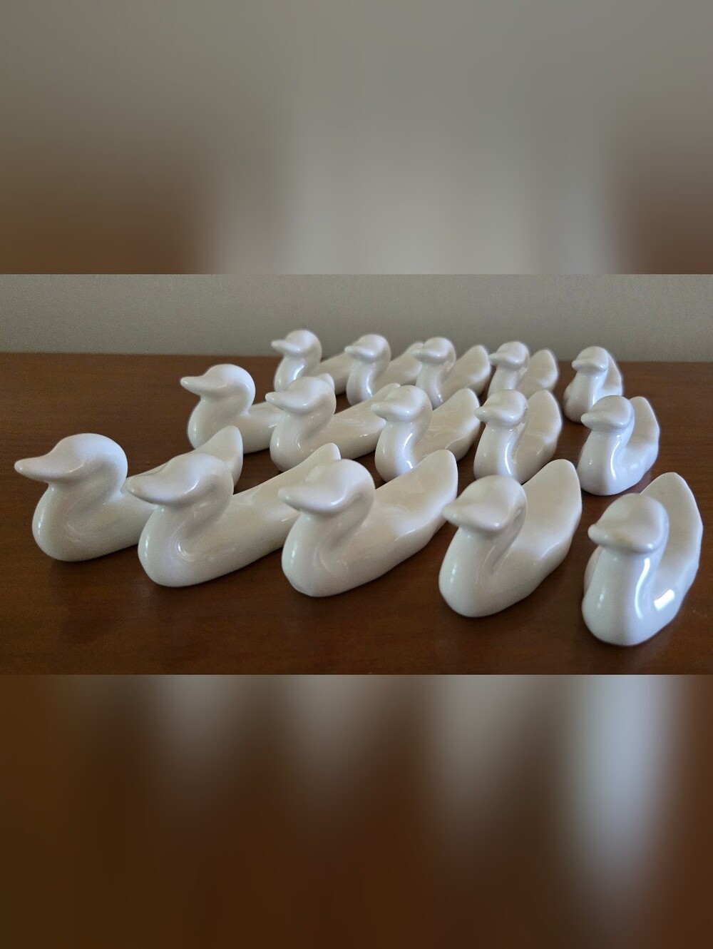 Fenton Gourmet White Porcelain Duck Knife Rests Chopstick Holders Lot of 15